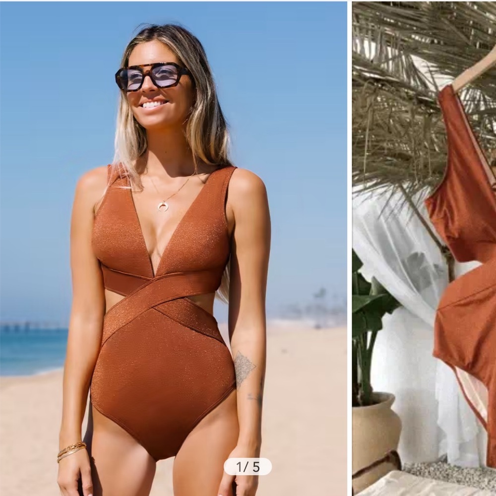 Cupshe Rust One Piece Swimsuit